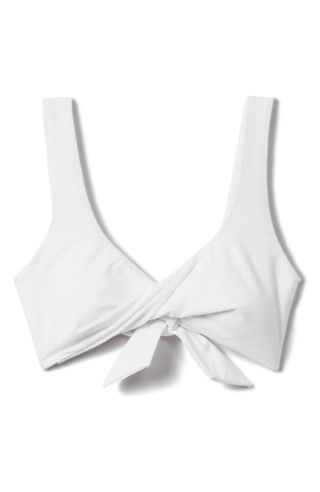 Reiss Danielle Textured Bikini Top in White Cover