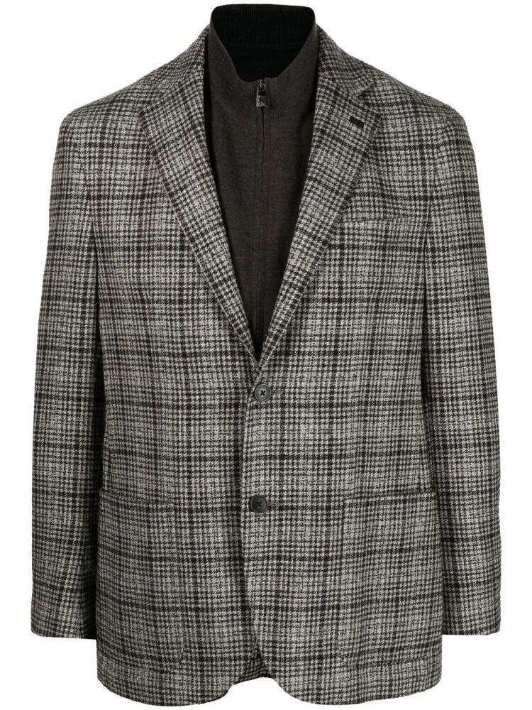 Corneliani plaid-check single-breasted blazer - Brown Cover