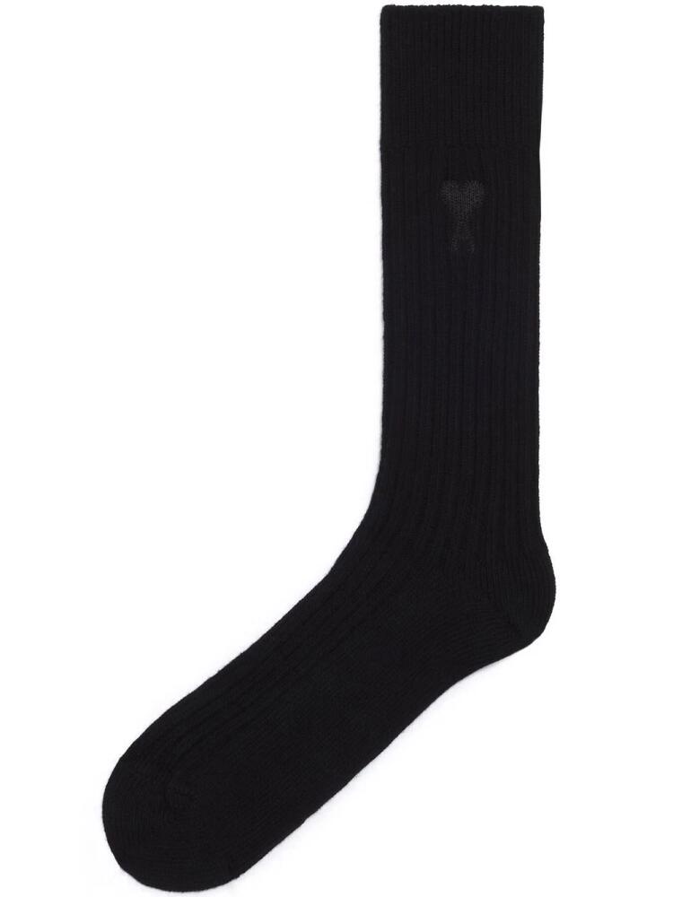 AMI Paris Ami de Coeur chunky-knit socks - Black Cover