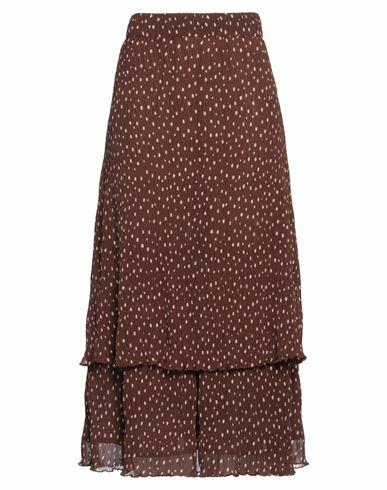 Ganni Woman Midi skirt Cocoa Recycled polyester Cover