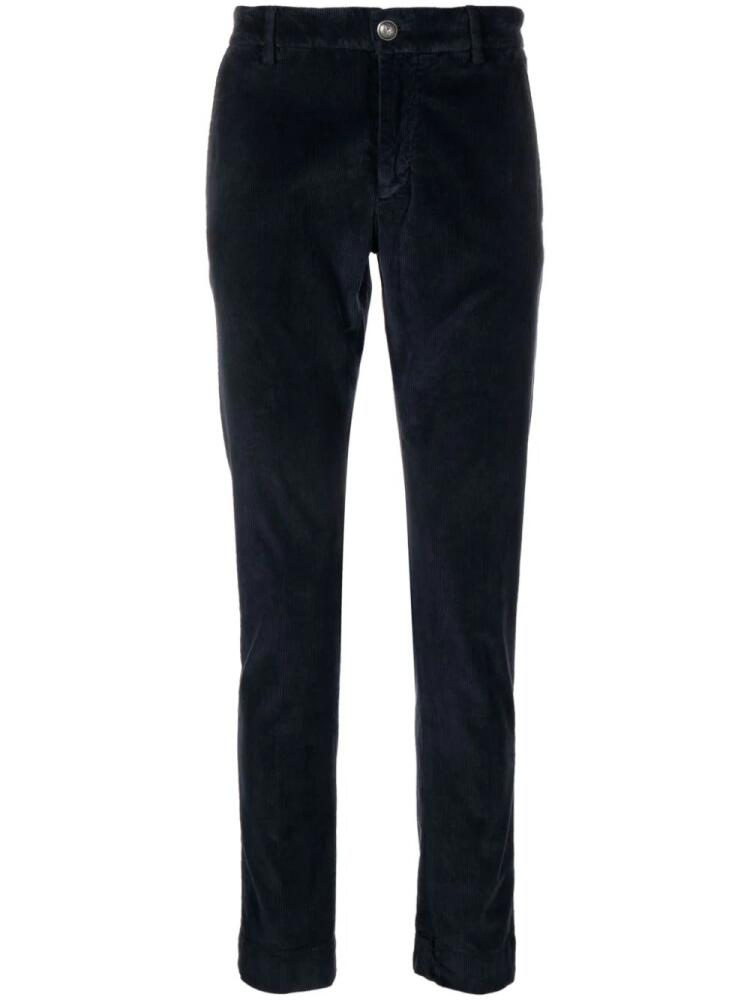 Hand Picked corduroy cotton slim trousers - Blue Cover