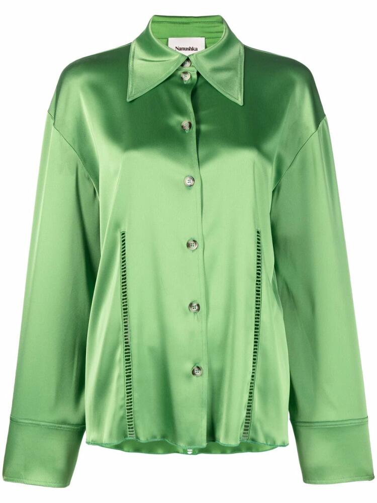 Nanushka satin-finish shirt - Green Cover