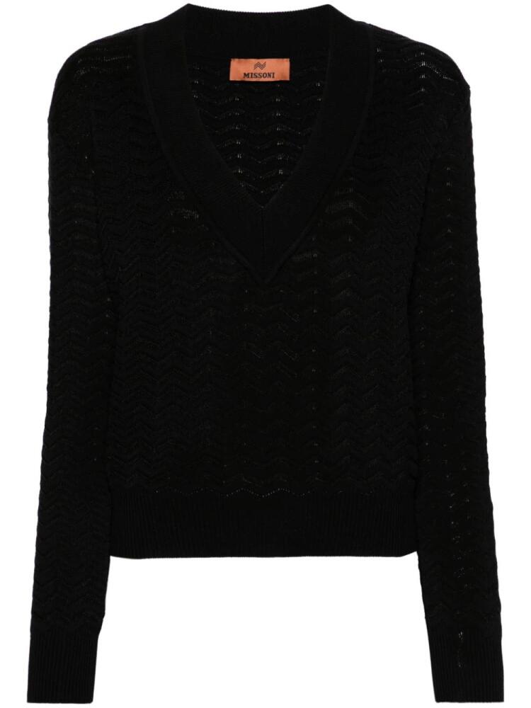 Missoni zigzag V-neck jumper - Black Cover