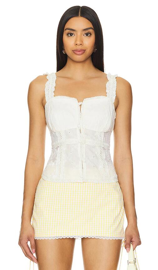 For Love & Lemons Morgan Top in White Cover