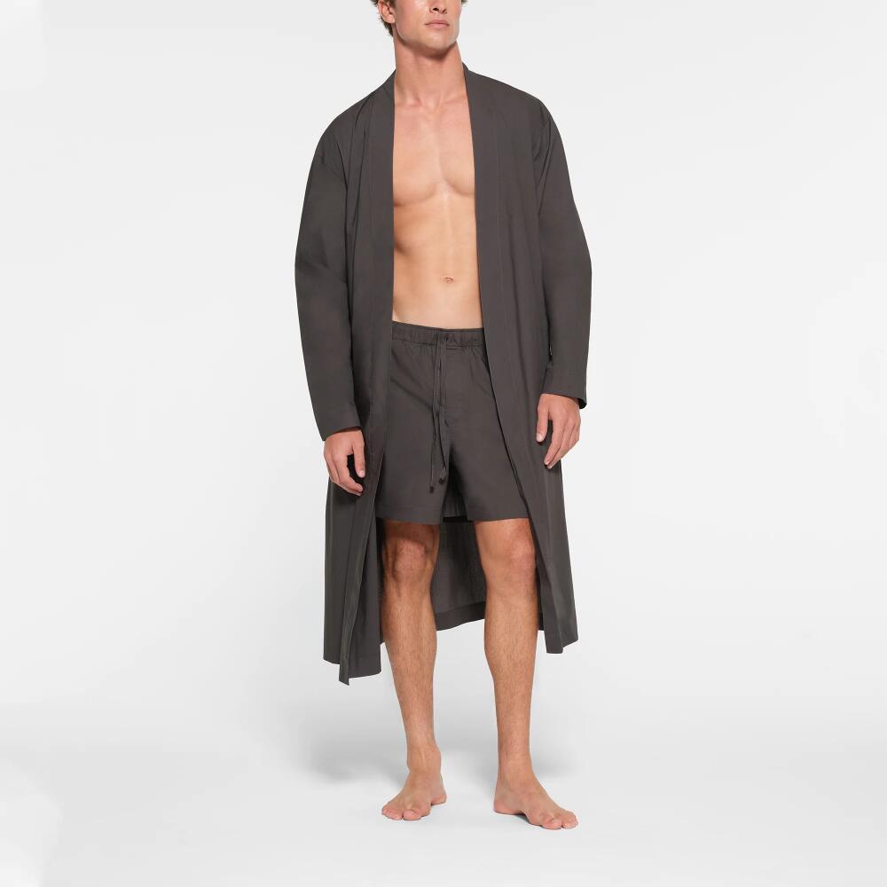 SKIMS Pajama Mens Robe | Grey | Small | Cotton Poplin Cover