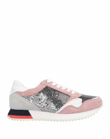 Geox Woman Sneakers Pastel pink Textile fibers, Soft Leather Cover