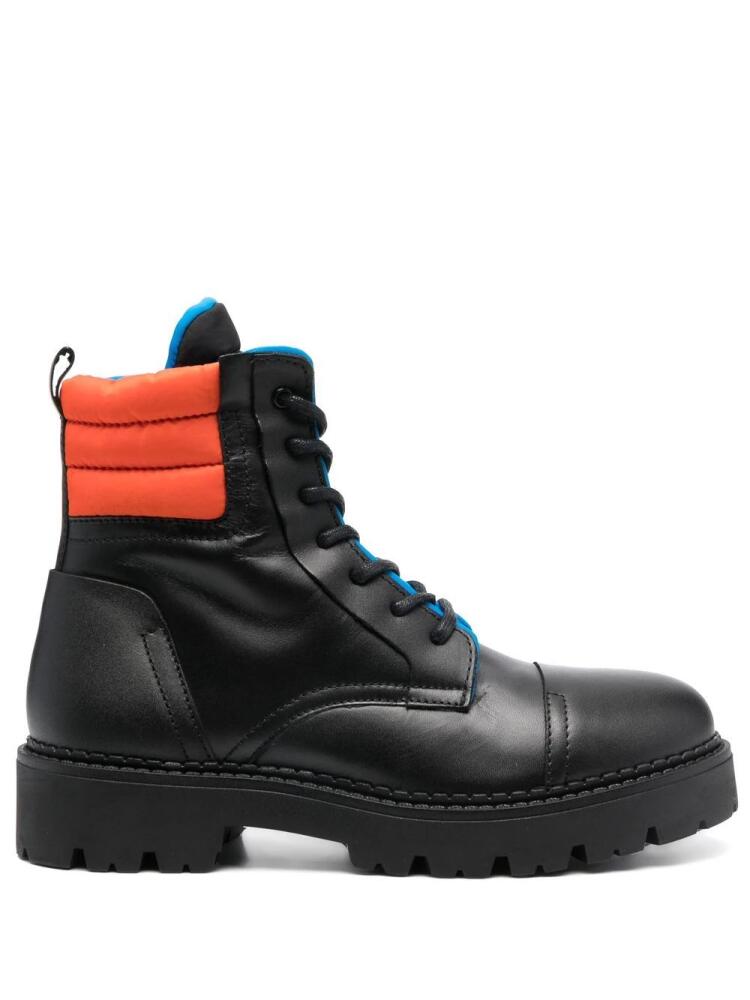 Tommy Jeans padded-detail lace-up boots - Black Cover