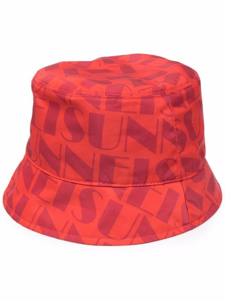 Sunnei logo-print reversible bucket hat - Red Cover