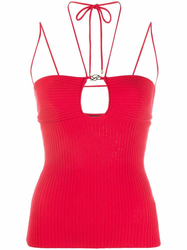 Blumarine cut-out ribbed top - Red Cover