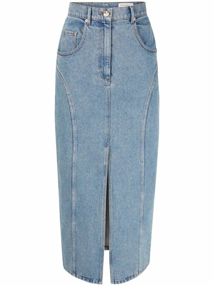 Nina Ricci Long Denim Skirt - Blue Cover