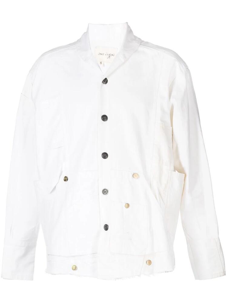 Greg Lauren fringed edge shirt - White Cover