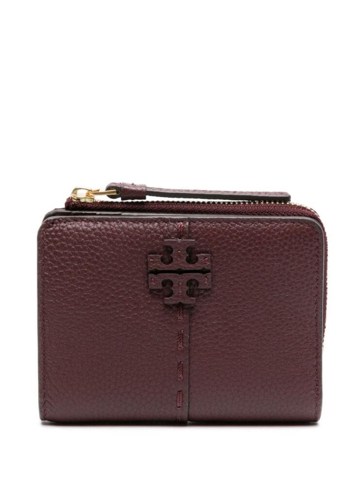 Tory Burch Double T logo-patch leather wallet - Purple Cover