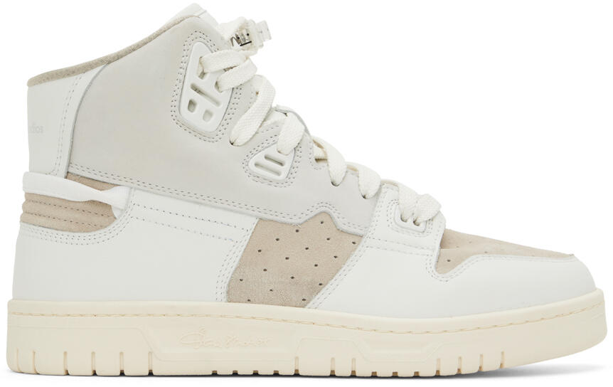 Acne Studios White & Beige Paneled Sneakers Cover