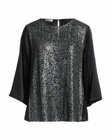 Rosso35 Woman Top Black Silk, Polyester Cover