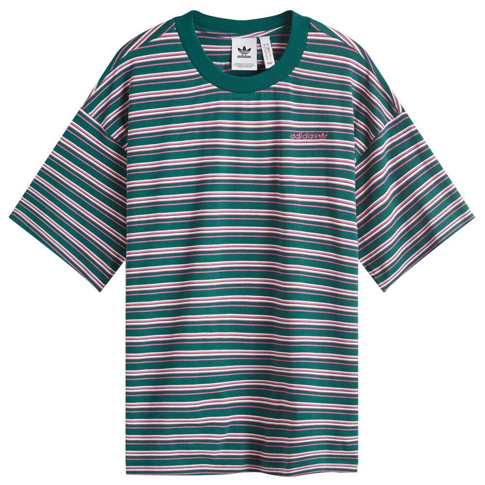 Adidas 80s Striped T-Shirt in Collegiate Green Cover