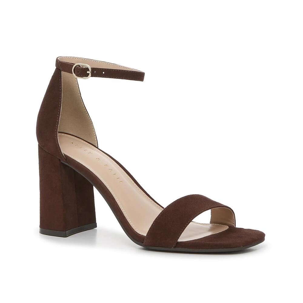 Kelly & Katie Caital Sandal | Women's | Dark Brown Fabric/Covered Heel Cover