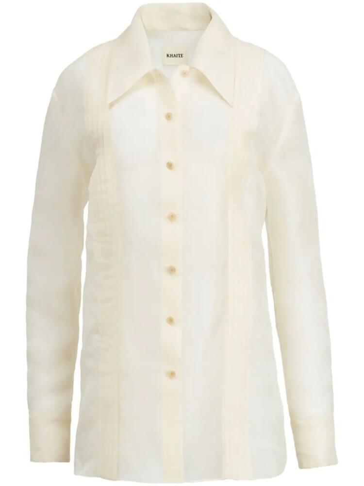 KHAITE The Nori silk shirt - Neutrals Cover