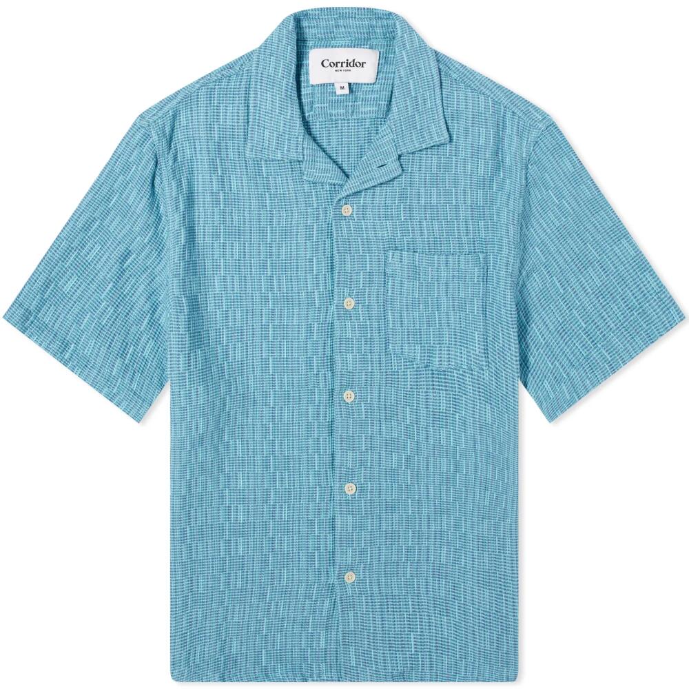 Corridor Men's Rainbow Weave Vacation Shirt in Blue Cover