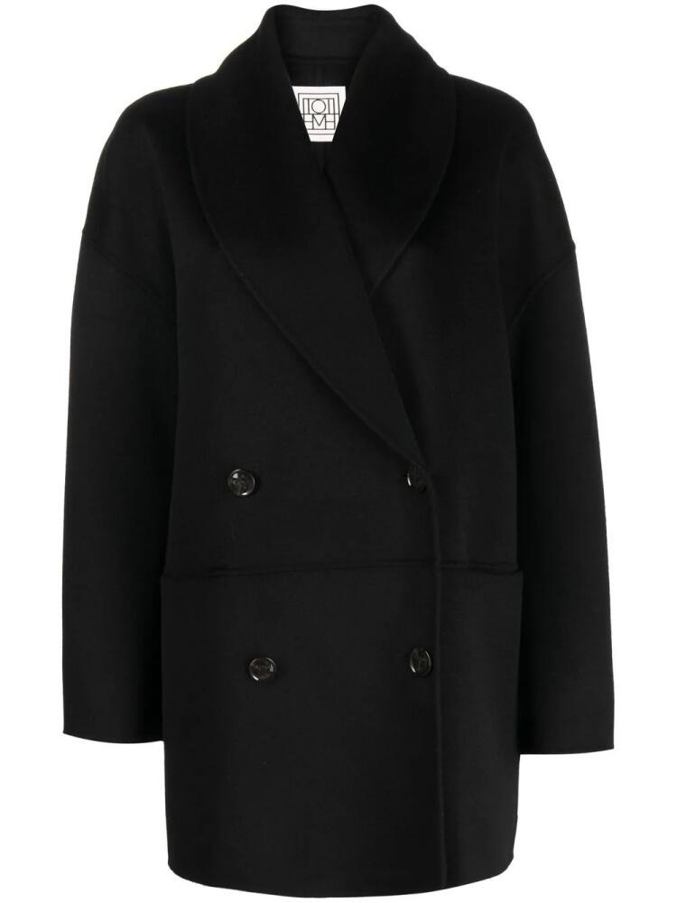 TOTEME double-breasted wool coat - Black Cover