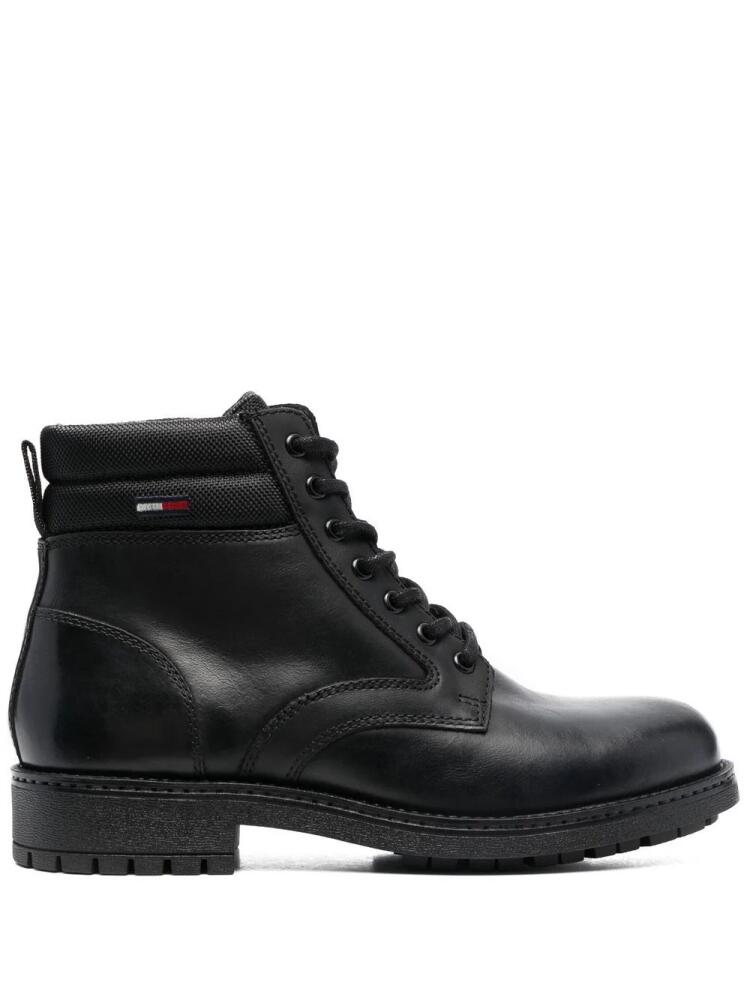 Tommy Jeans padded-ankle lace-up boots - Black Cover