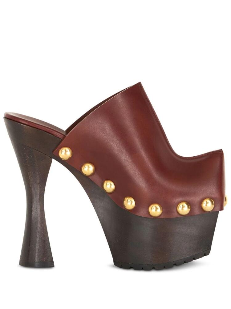 ETRO 150mm studded leather platform clogs - Brown Cover