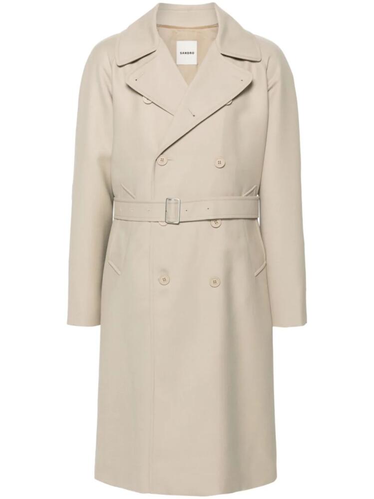 SANDRO cotton trench coat - Neutrals Cover