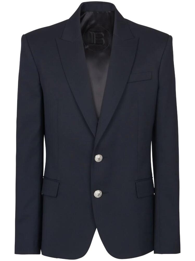 Balmain single-breasted wool blazer - Blue Cover