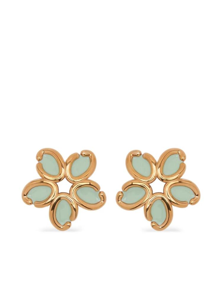 Oscar de la Renta Flower earrings - Green Cover