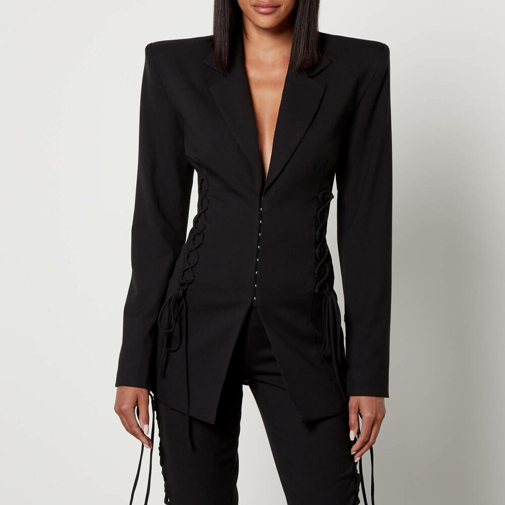 De La Vali Elena Lace-Up Crepe Jacket Cover