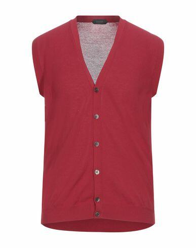 Zanone Man Cardigan Red Cotton Cover