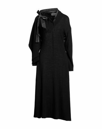 Yohji Yamamoto Woman Midi dress Black Wool Cover