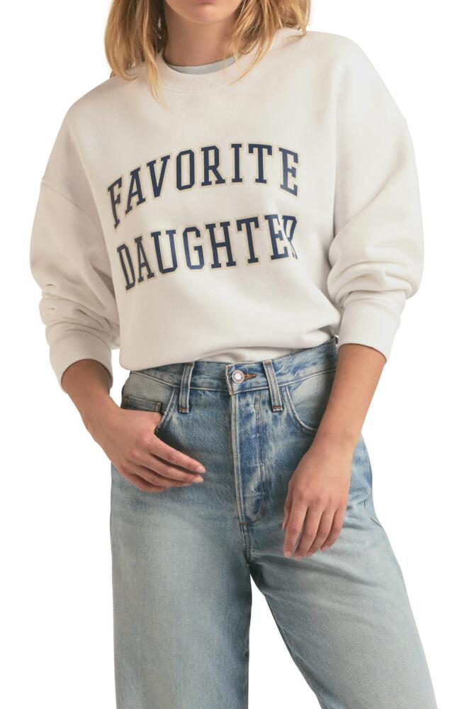 Favorite Daughter Collegiate Cotton Blend Sweatshirt in White Cover