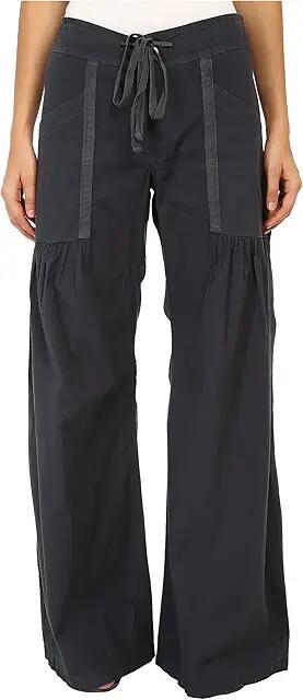 XCVI Willow Wide Leg Stretch Poplin Pants (Charcoal) Women's Casual Pants Cover