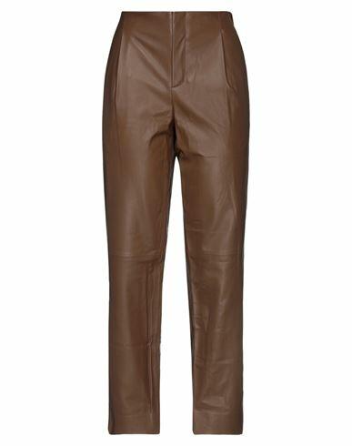 Vince. Woman Pants Brown Lambskin Cover