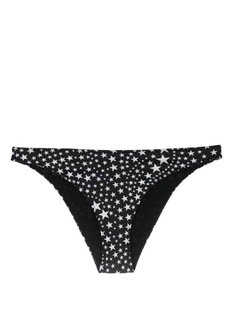 Stella McCartney logo-plaque star-print bikini bottoms - Black Cover