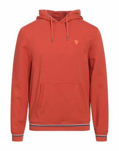 Guess Man Sweatshirt Tomato red Cotton, Elastane Cover