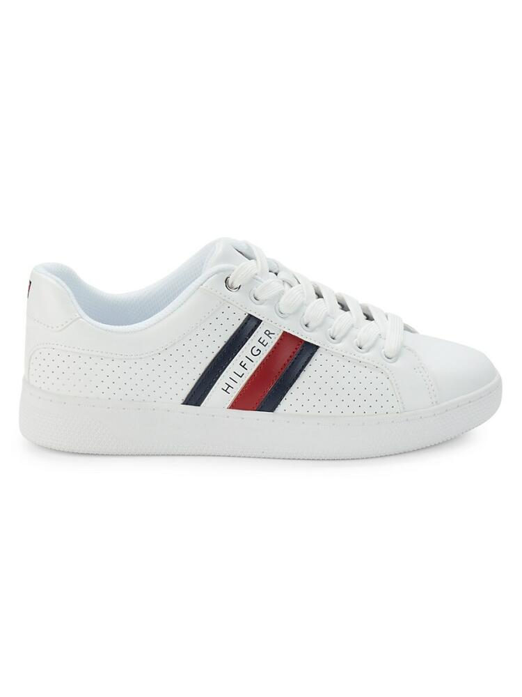 Tommy Hilfiger Women's Logo Perforated Sneakers - White Cover