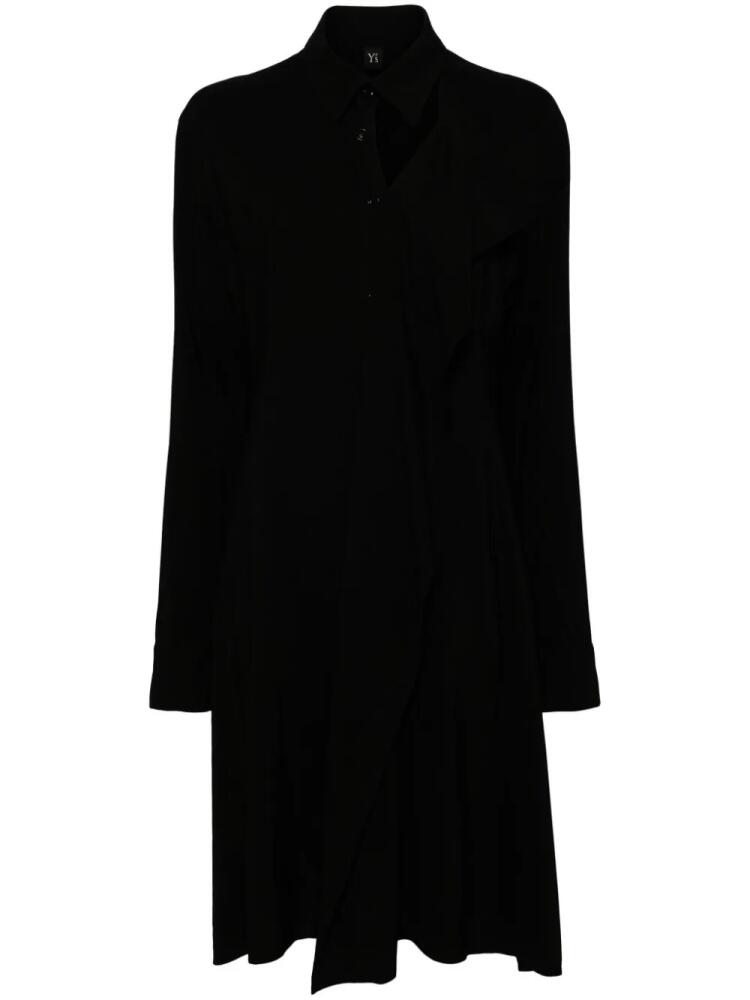 Y's gabardine drape dress - Black Cover