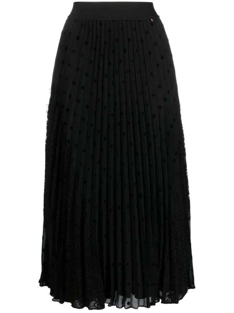 NISSA polka-dot pleated midi skirt - Black Cover