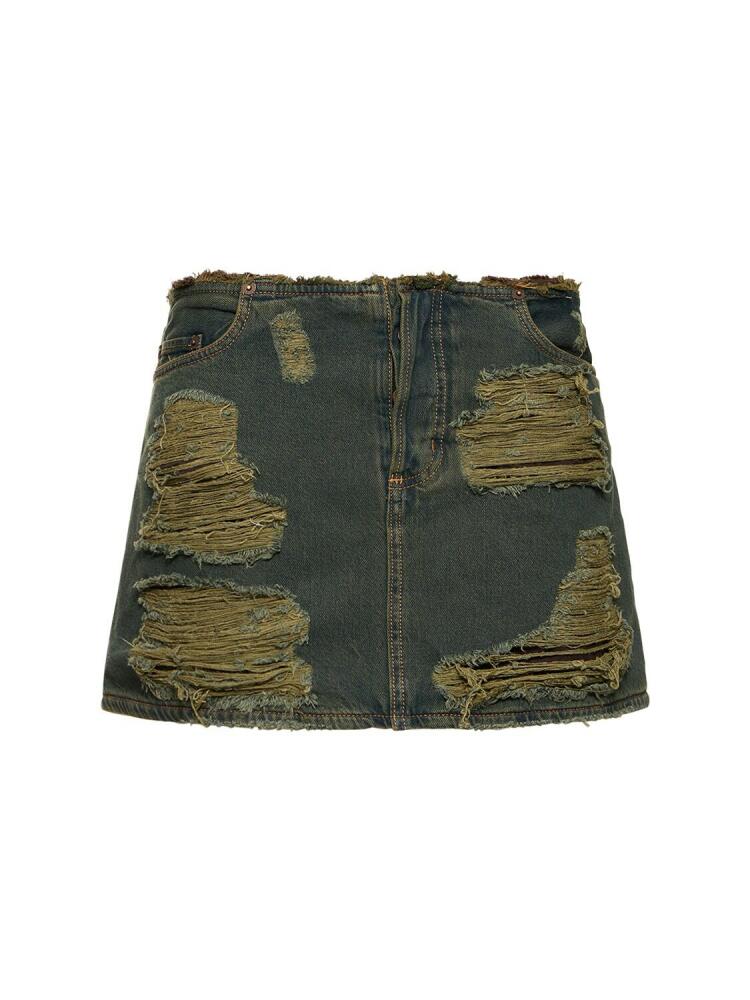 ACNE STUDIOS Distressed Denim Mini Skirt Cover