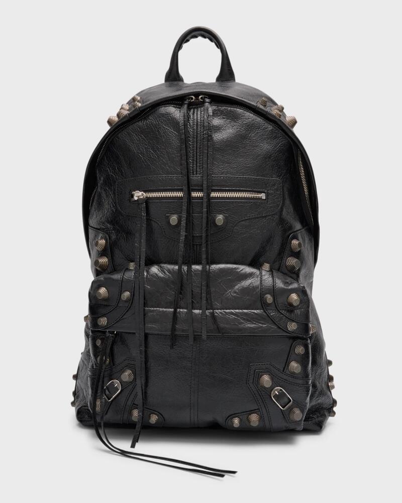 Balenciaga Men's Le Cagole Studded Leather Backpack Cover