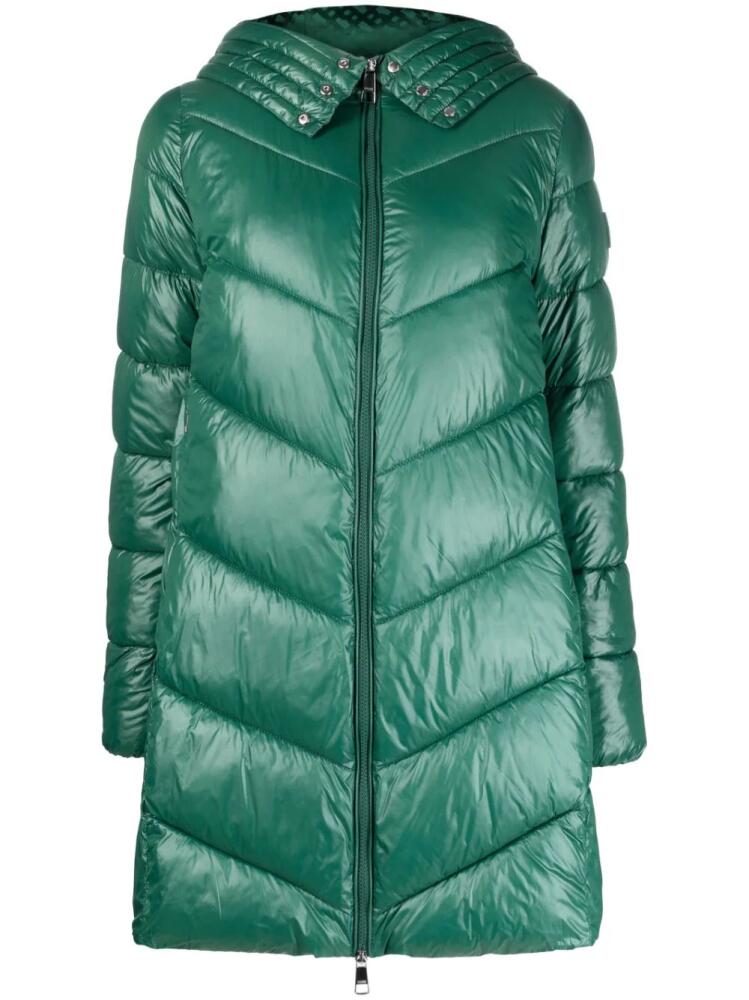 BOSS funnel-neck quilted raincoat - Green Cover