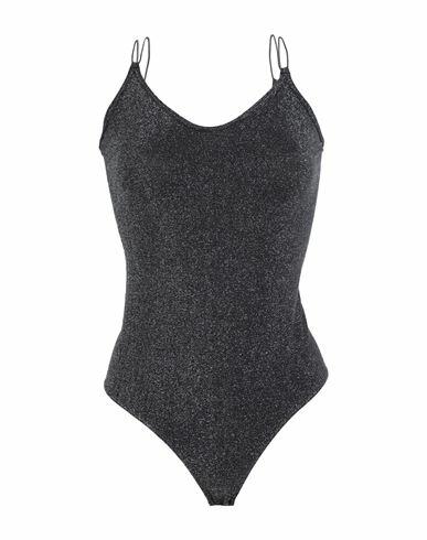 Pieces Woman Bodysuit Black Polyamide, Metallic fiber, Elastane Cover