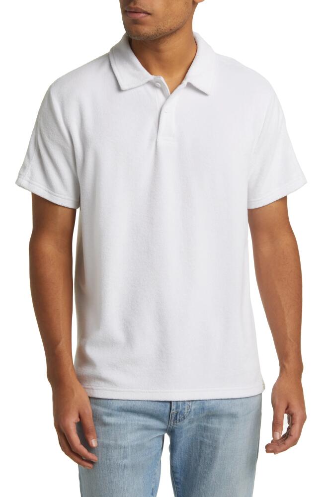 Fair Harbor Organic Cotton Blend Terry Polo Shirt in White Cover