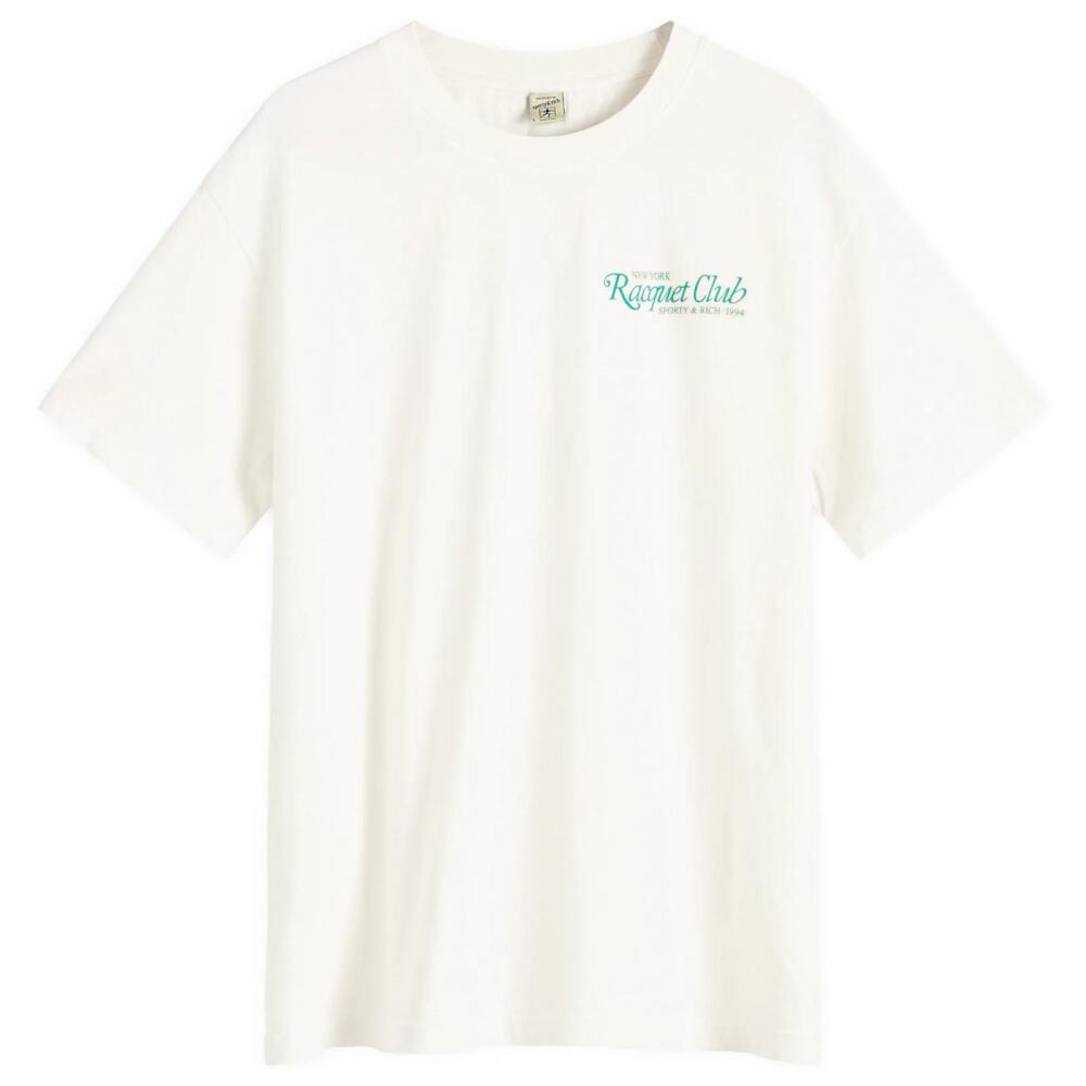 Sporty & Rich 94 Racquet Club T-Shirt in Coconut/Caribbean Cover