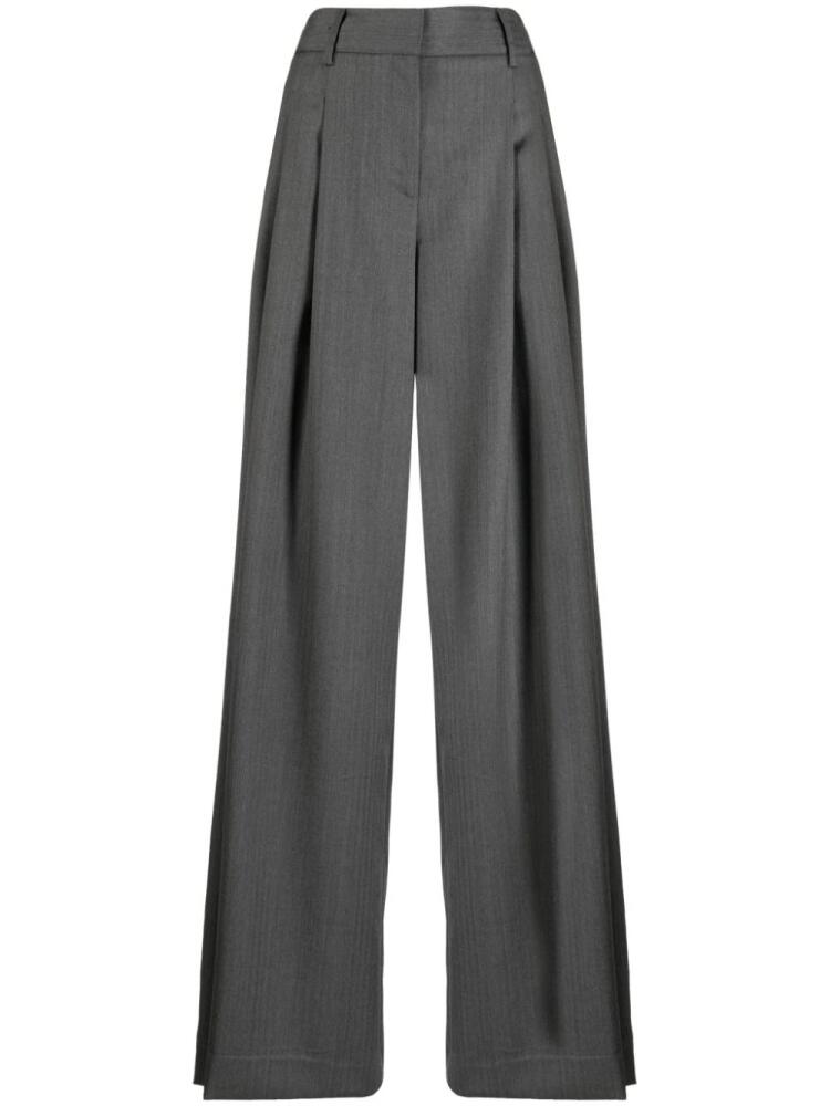 TWP pleat-detail wool palazzo pants - Grey Cover