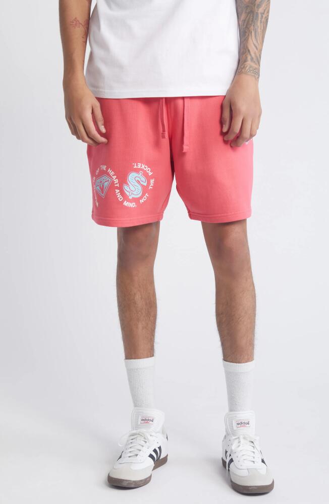 Billionaire Boys Club Mantra Cotton Blend Drawstring Shorts in Rouge Red Cover