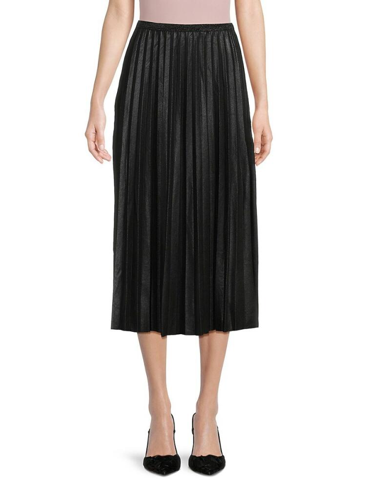 YAL New York Women's Accordion Pleat Midi Skirt - Black Cover