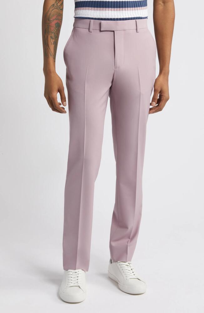 Open Edit Solid Extra Trim Wool Blend Trousers in Purple Puff Cover