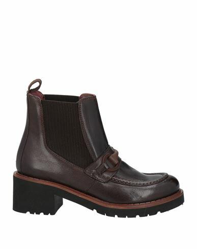 Calpierre Woman Ankle boots Dark brown Leather Cover